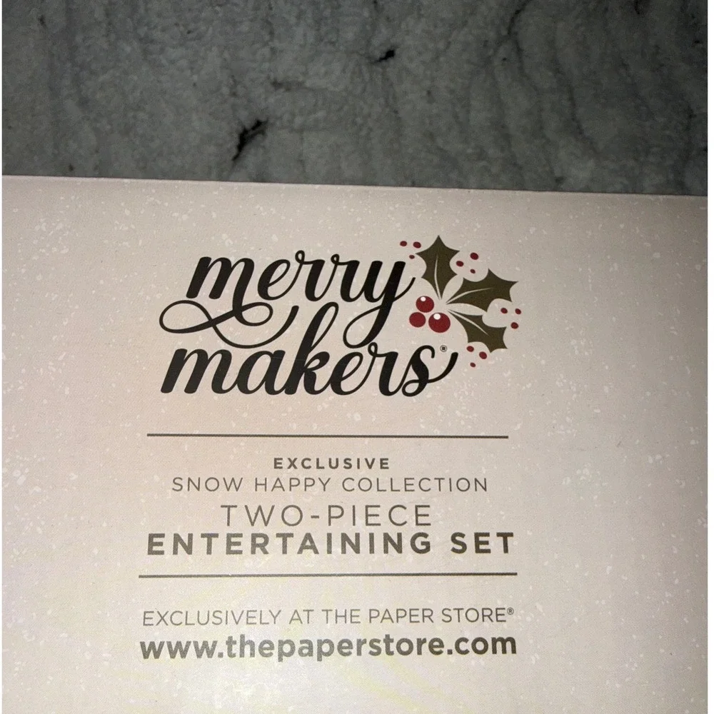 Merry Makers Snow Happy Snowman Toothpick Holder and Serving Tray Set White Red